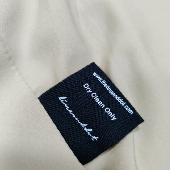 Line and Dot Beige Double Breasted Belted Long Trench Coat Women's Size Small - Picture 11 of 16